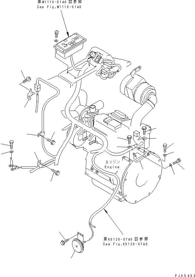 CABLE,ENGINE EARTH 22J-06-15150 KOMATSU