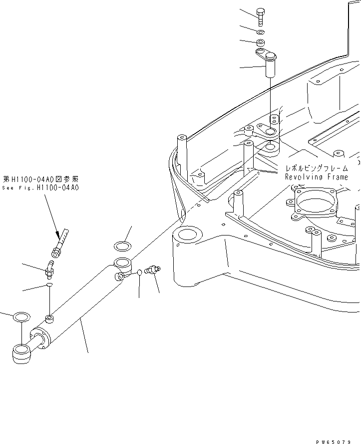 CYLINDER ASS'Y,BOOM SWING (22J-63-02251) KOMATSU