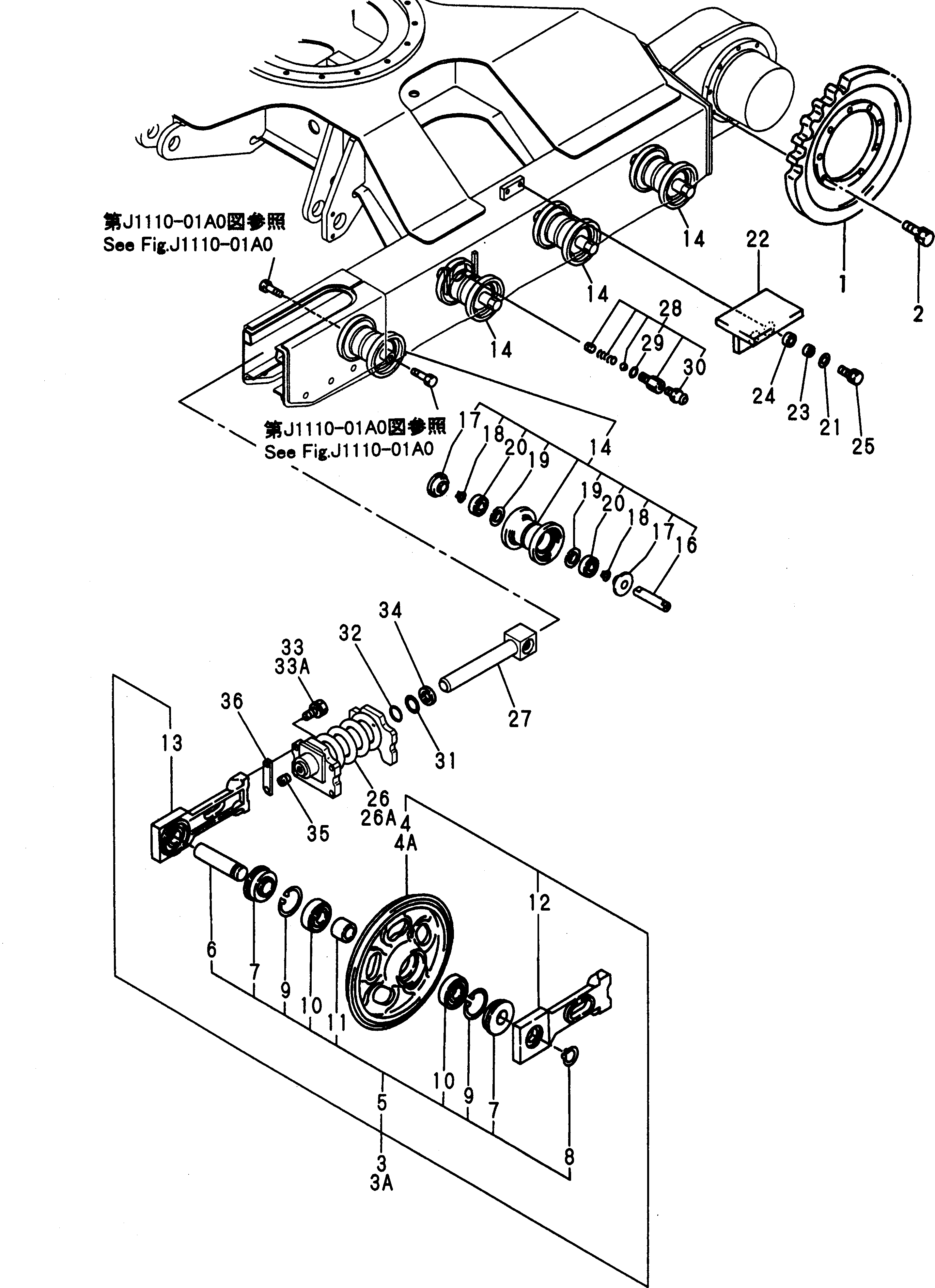 IDLER ASS'Y,(FOR STEEL SHOE) YM772173-37110 KOMATSU
