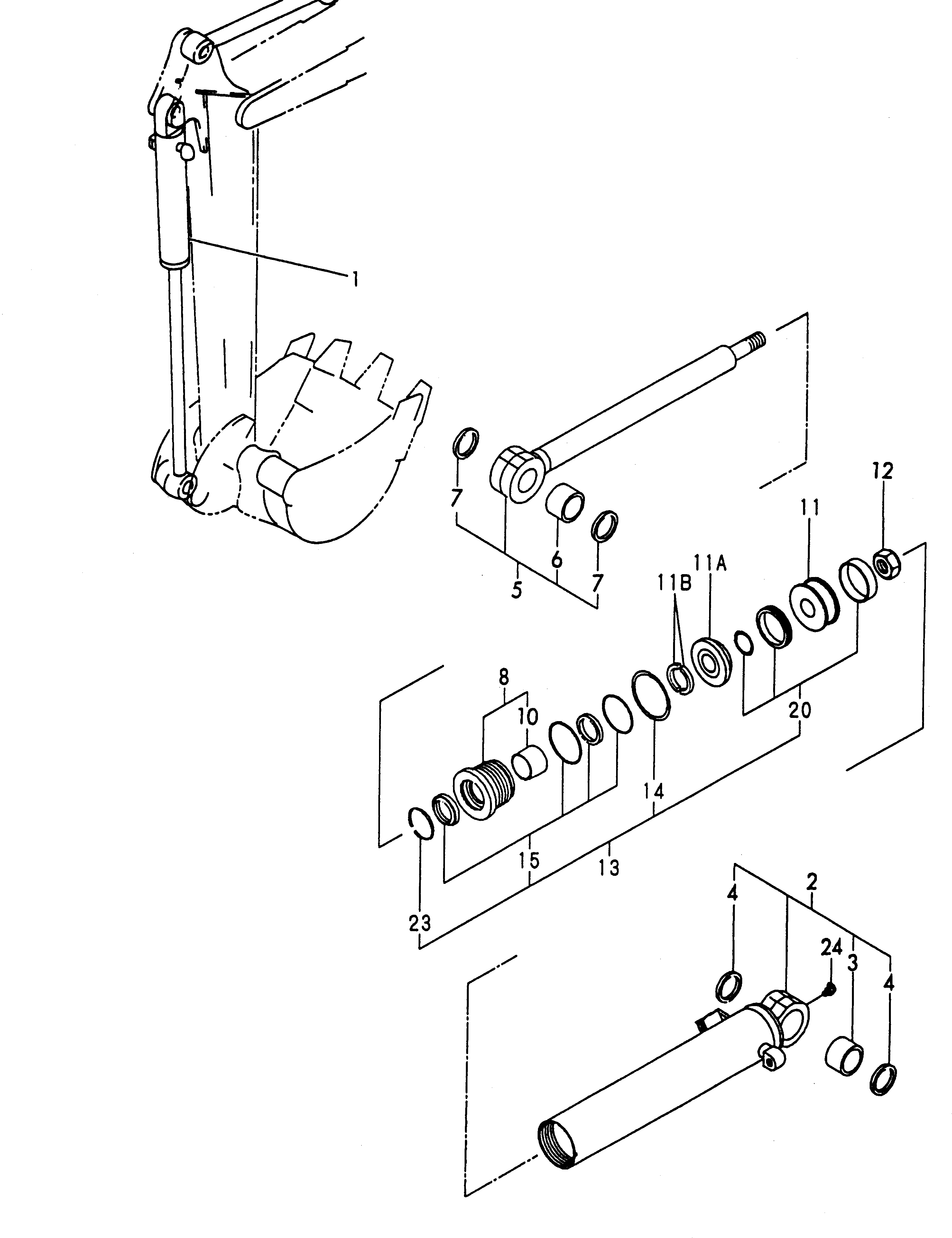 CYLINDER,BUCKET YM17217372401K KOMATSU