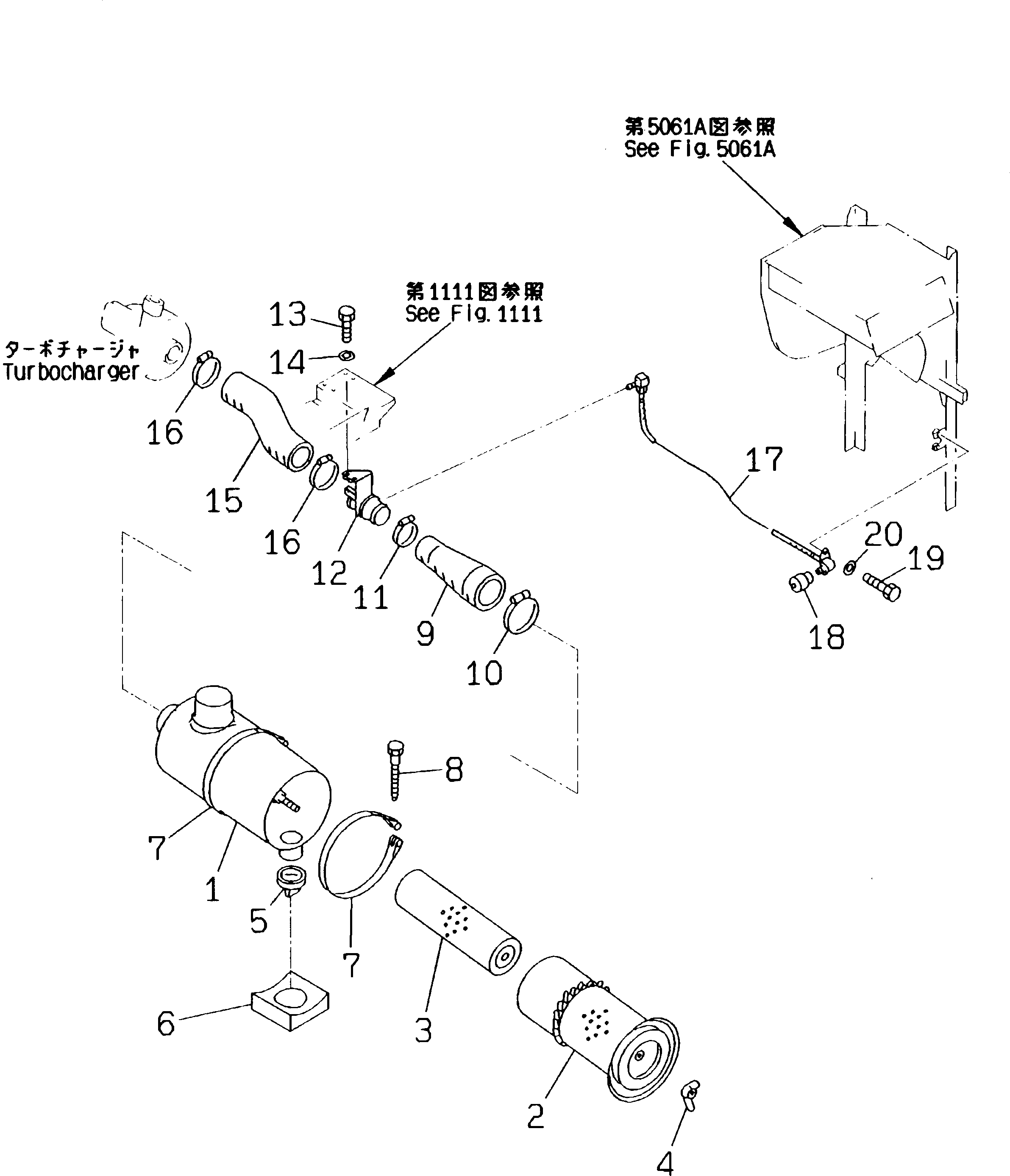 Воздушный фильтр в сборе 205-01-K1500 KOMATSU
