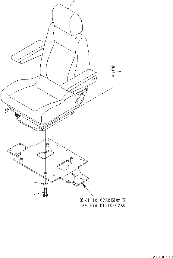 SEAT ASS'Y,LEATHER 22B-57-11200 KOMATSU