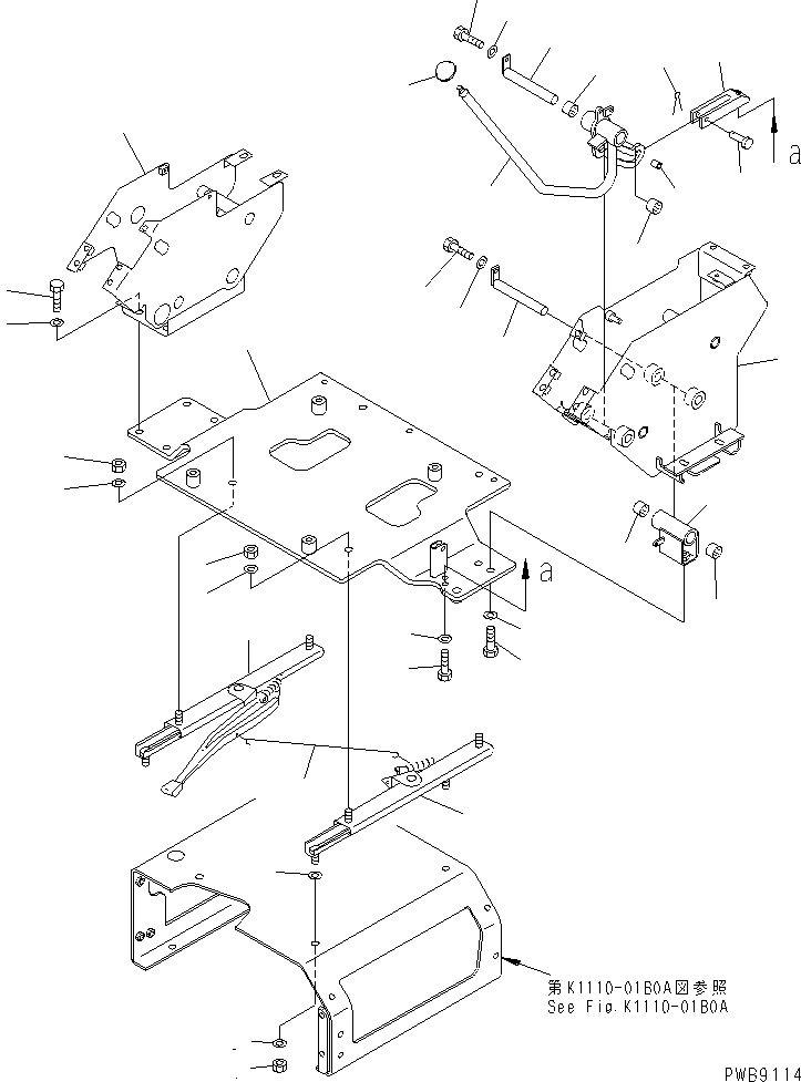 Кронштейн левый 22U-54-13851 KOMATSU