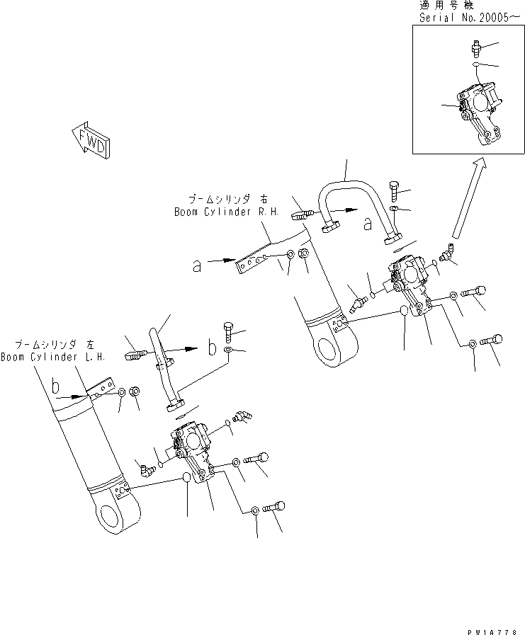 Трубка левая 22U-62-27360NU KOMATSU