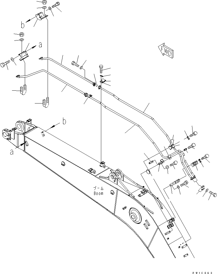Трубка левая 22U-62-24240NK KOMATSU
