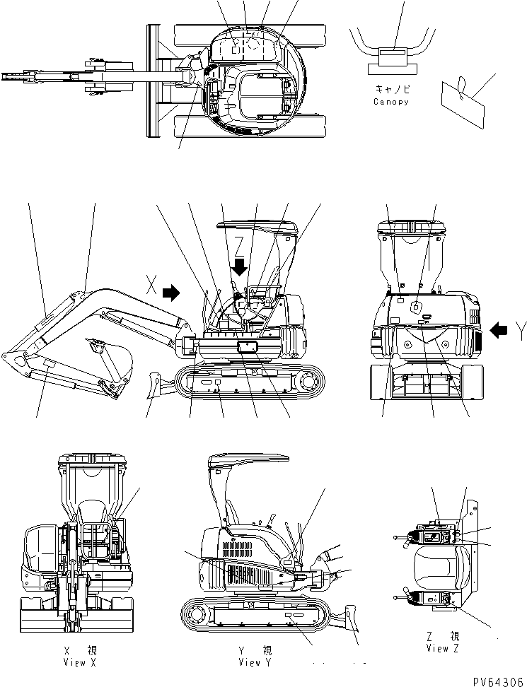 Предупреждающая табличка 22L-98-11151 KOMATSU