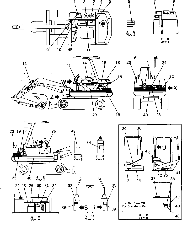 PLATE¤ OPERATING,WORK EQUIPMENT CONTROL (FOR CA 20S-98-21230 KOMATSU