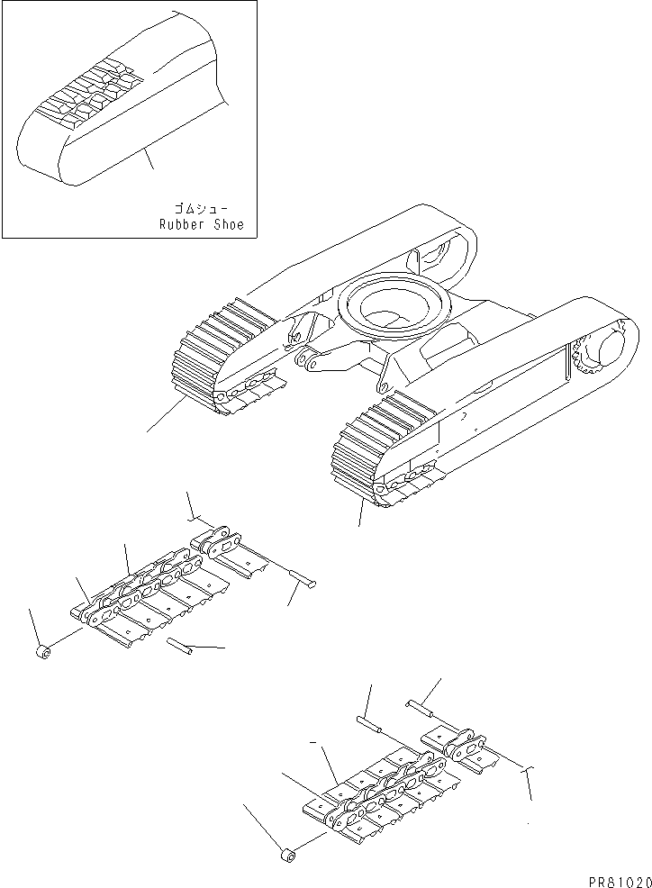 SHOE,RUBBER YM172422-38600 KOMATSU