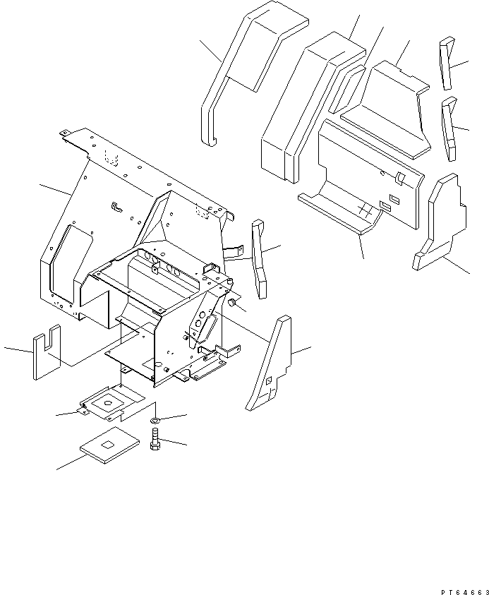 OPE. SEAT STAND A. 21U-979-1012 KOMATSU