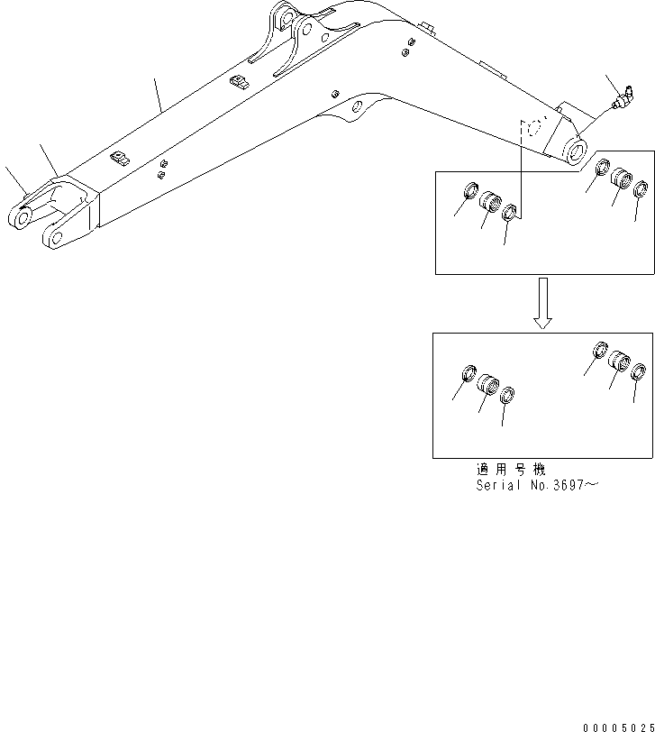 Стрела в сборе 22F-70-14130 KOMATSU