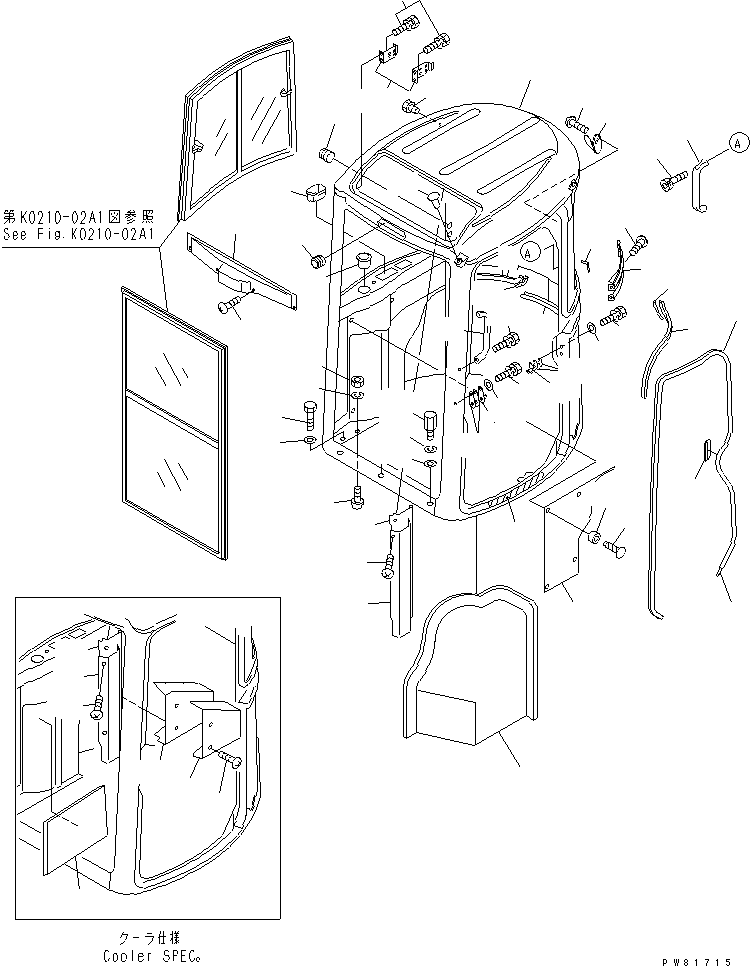 CABIN ASS'Y,(FOR COOLER SPEC.) YM77242568420K KOMATSU