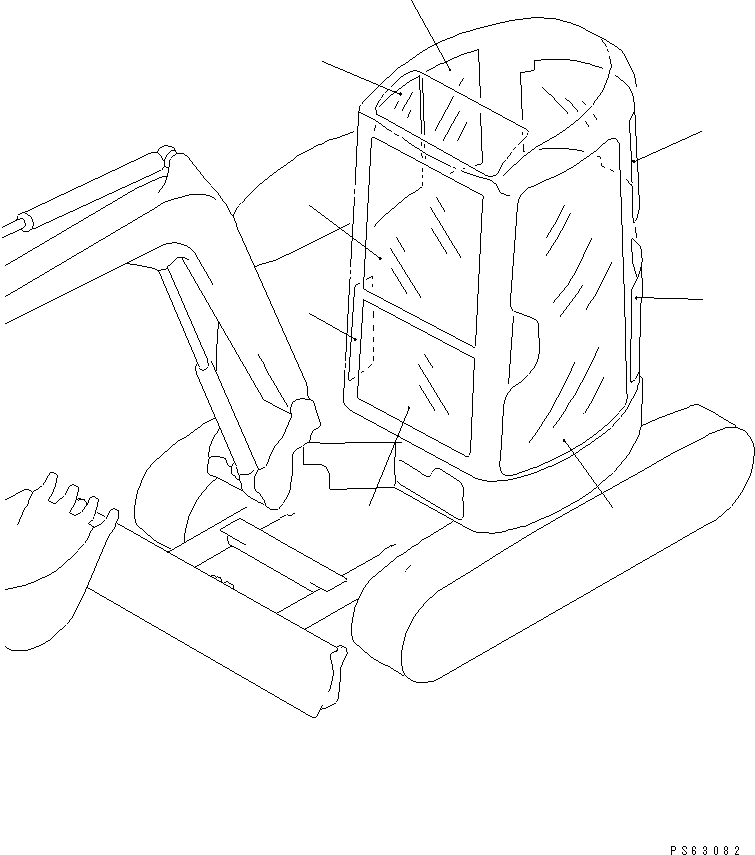 Стекло YM172176-69850 KOMATSU