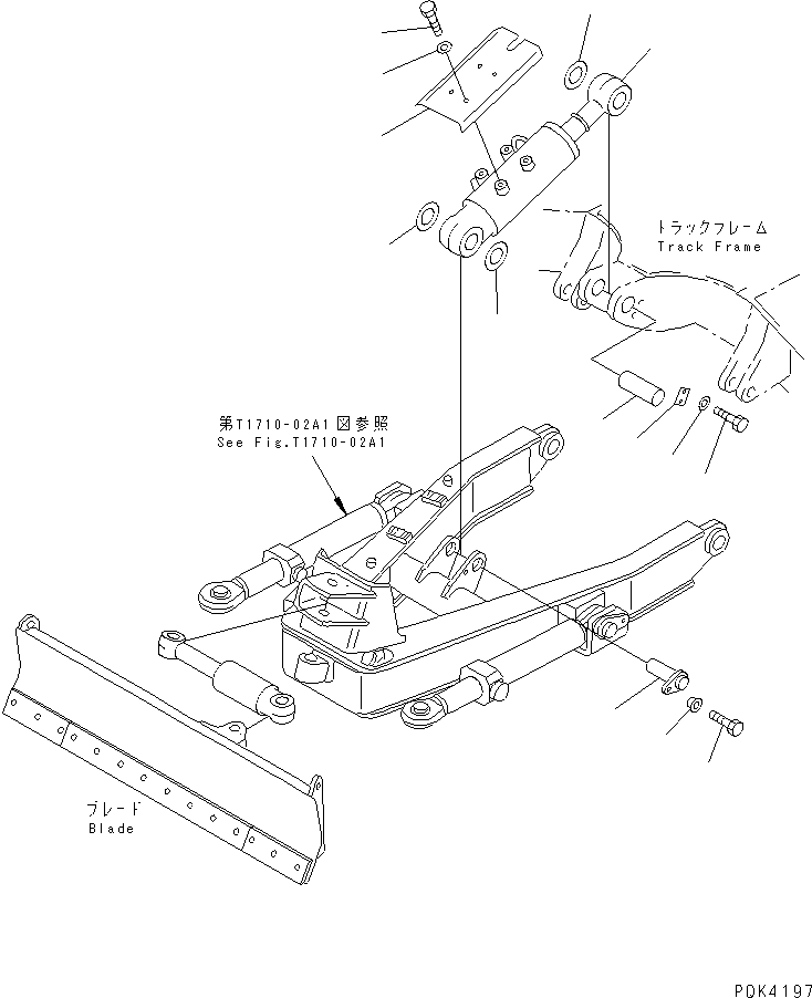 BLADE CYLINDER ASS'Y,(SEE FIG.Y1621-01A2) (20U-63-02380) KOMATSU