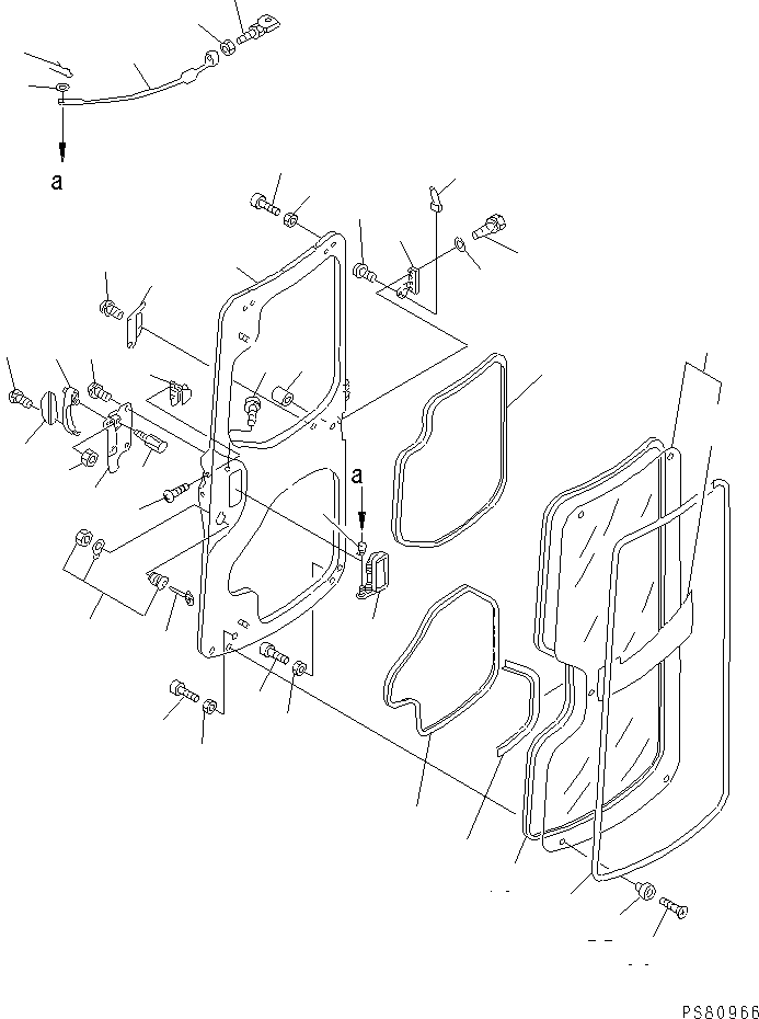 GLASS,DOOR YM172976-69800 KOMATSU
