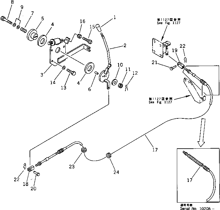 Кабель \0\205-43-71161 KOMATSU