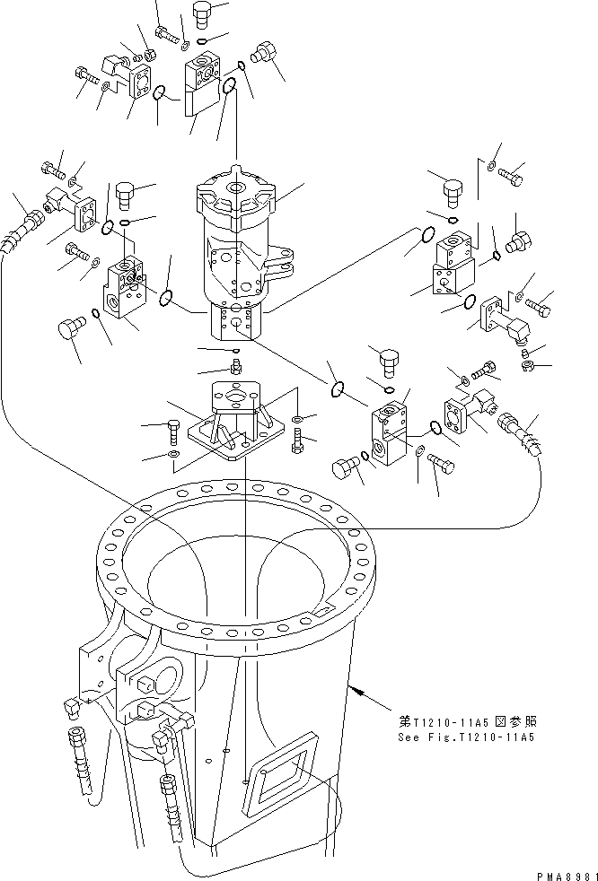 SWIVEL JOINT ASS'Y,(SEE FIG.T1210-51A5) (703-09-31621) KOMATSU
