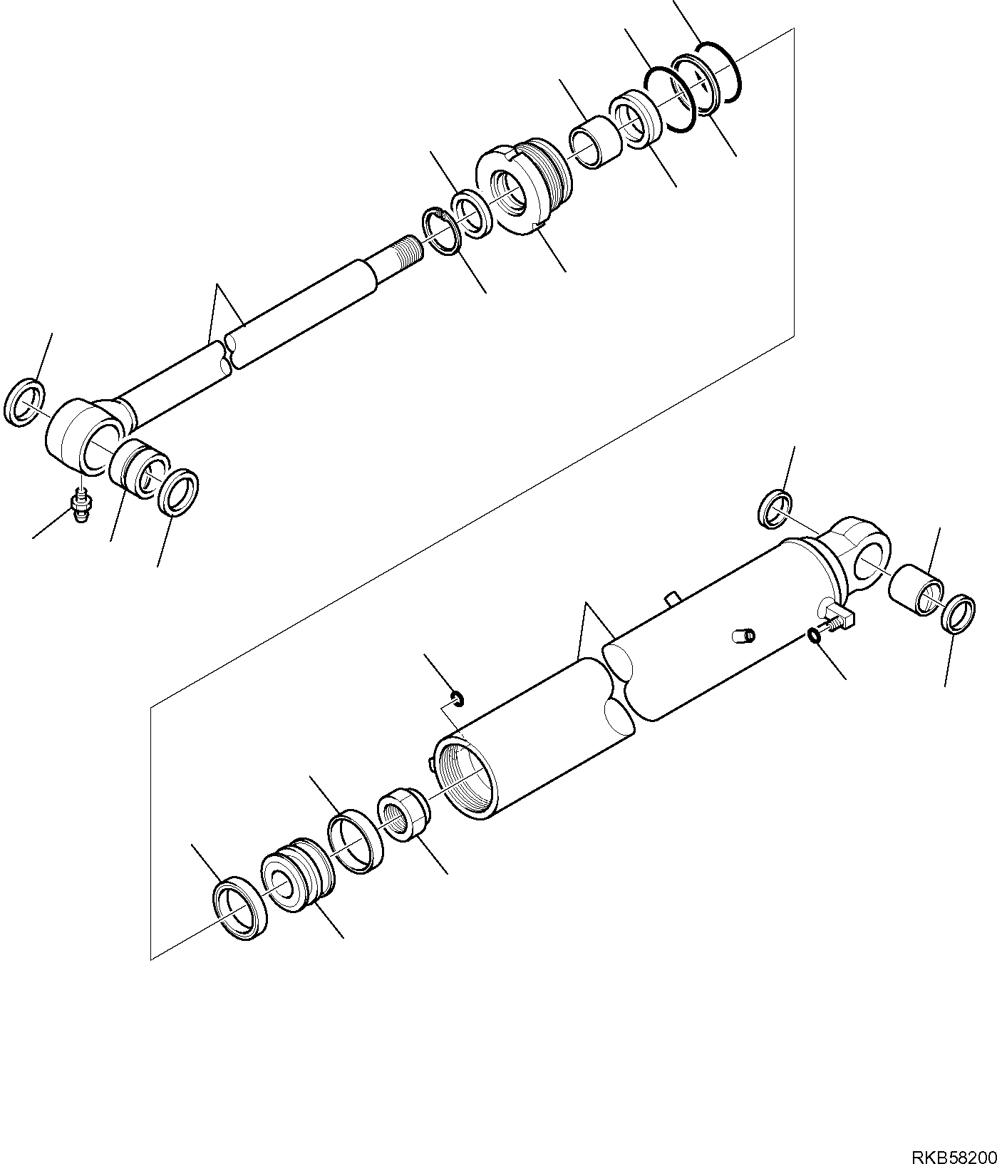 BUCKET CYLINDER, ASSEMBLY 707-00-0X690 KOMATSU