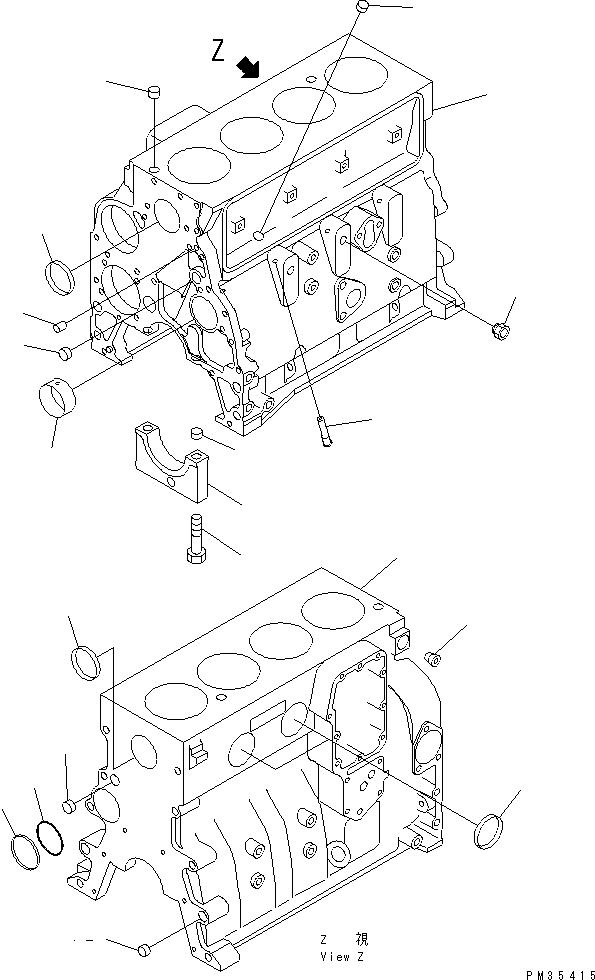 CYLINDER BLOCK A. 6732-01-1210 KOMATSU