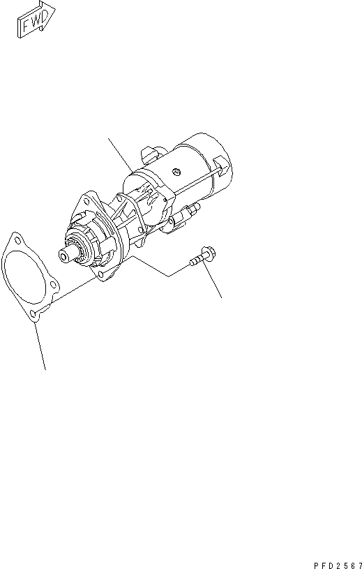 STARTING MOTOR ASS'Y,(4.5KW) (SEE FIG.A6210-02A1) (600-863-4610) KOMATSU