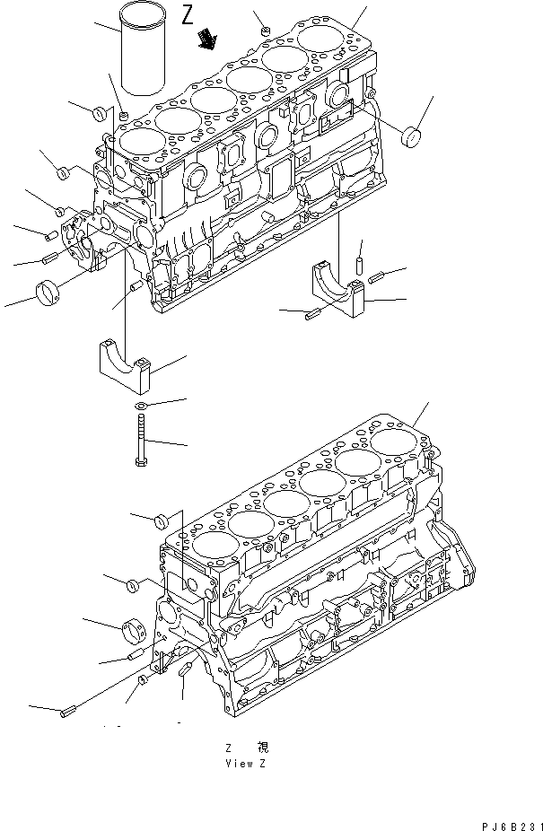 LINER (MARK L),CYLINDER \0\6221-21-2231 KOMATSU