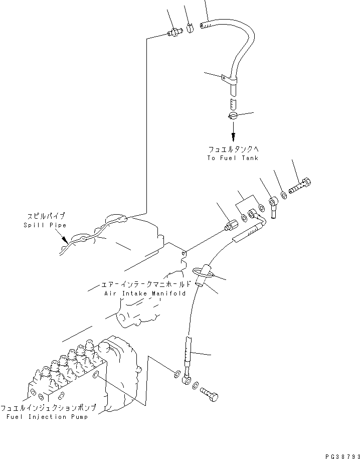 HOSE,SPILL 07288-21038 KOMATSU