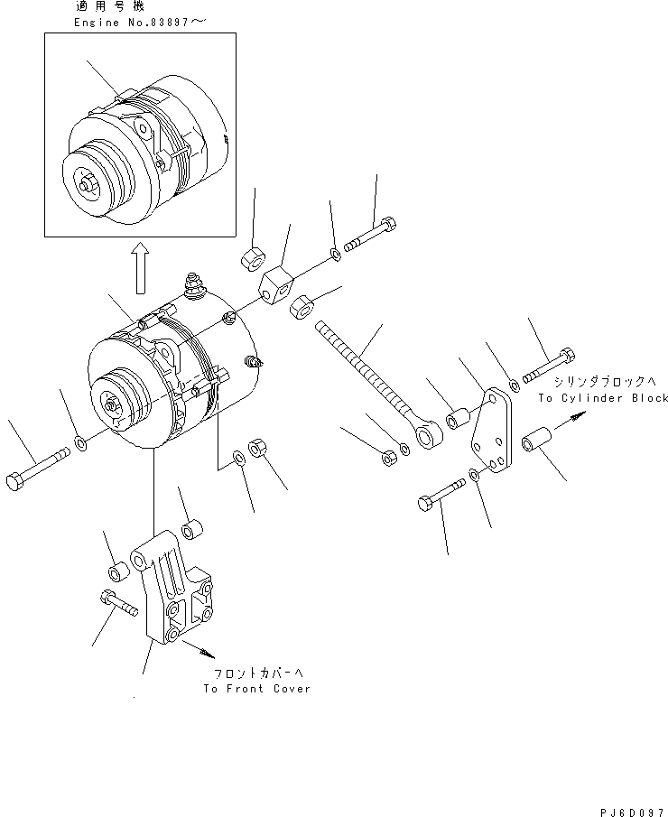 ALTERNATOR A. (50A),(SEE FIG.A6010-B3M8) (\1\600-821-8830) KOMATSU