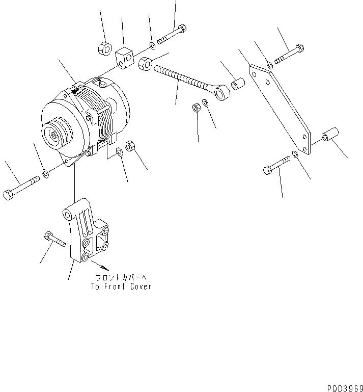 ALTERNATOR A. (90A),(SEE FIG.A6010-B3R5) (600-821-9130) KOMATSU