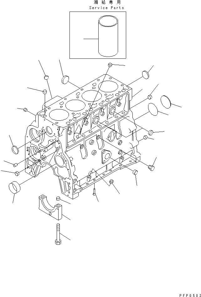 CYLINDER BLOCK ASS'Y,SERVICE 6731-21-1011 KOMATSU