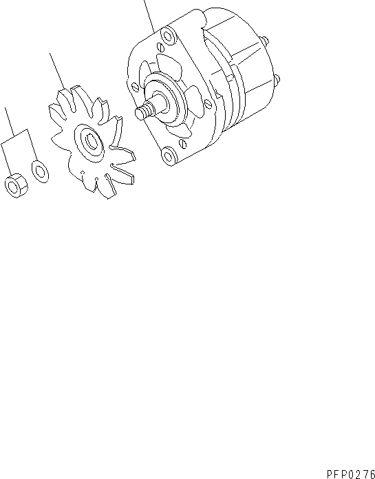 ALTERNATOR A. (40A),(SEE FIG.A601P-02A1) (6731-81-6150) KOMATSU