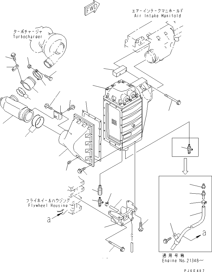 AFTER COOLER A.,(SEE FIG.A1340-B2A2) (\0\6222-15-4102) KOMATSU