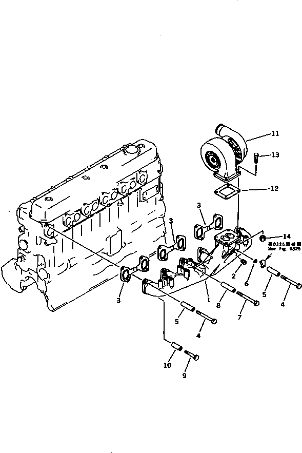 TURBOCHARGER ASS'Y,(SEE FIG.0155) \0\6138-81-8100 KOMATSU
