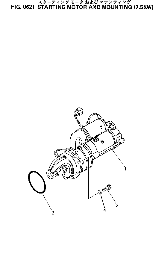 STARTING MOTOR A.,(7.5KW) (SEE FIG.0661) (600-813-2680) KOMATSU