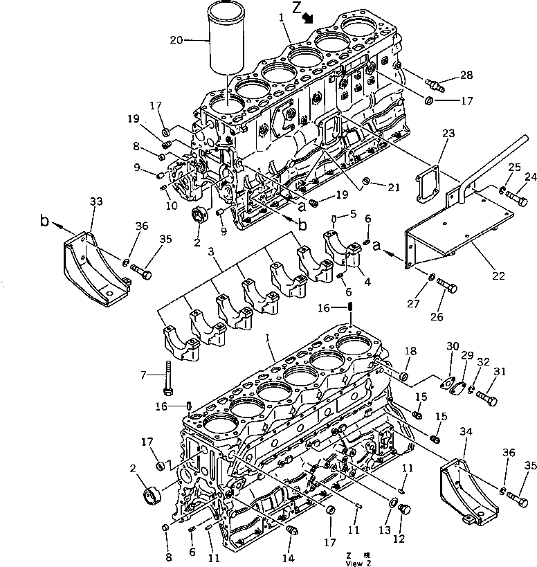 CYLINDER BLOCK A.,LINER LESS 6138-22-1101 KOMATSU