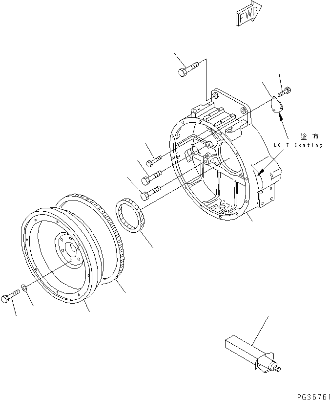 FLYWHEEL ASS'Y 6151-35-1301 KOMATSU