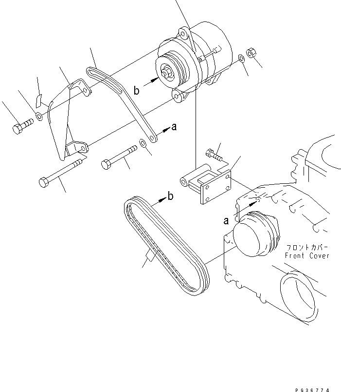 Комплект клиновых ремней 6152-85-6720 KOMATSU
