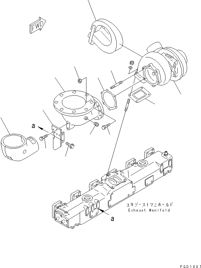TURBOCHARGER ASS'Y,(SEE FIG.A1530-B4E7A) (6505-55-6050) KOMATSU