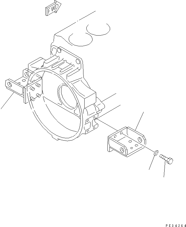 BRACKET,ENGINE SUPPORT 6212-25-4510 KOMATSU