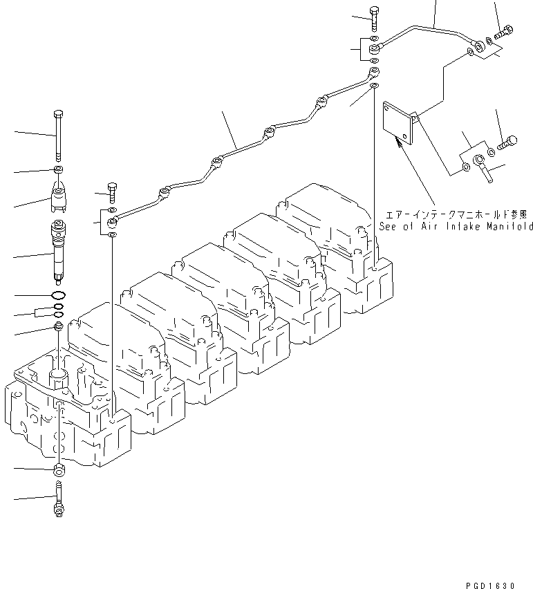NOZZLE HOLDER ASS'Y,(SEE FIG.A4210-B4D8A) (6212-16-3200) KOMATSU