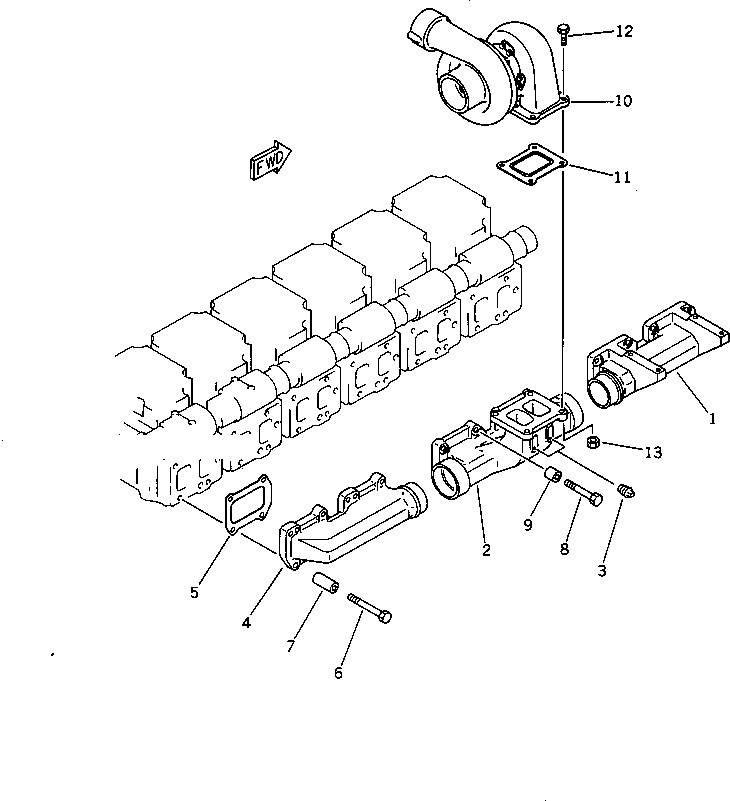 MANIFOLD,EXHAUST¤ CENTER \0\6162-13-5130 KOMATSU