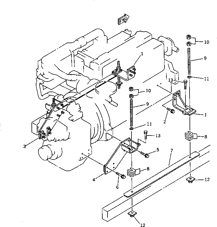 BRACKET,REAR¤ L.H. 7700-15-5550 KOMATSU