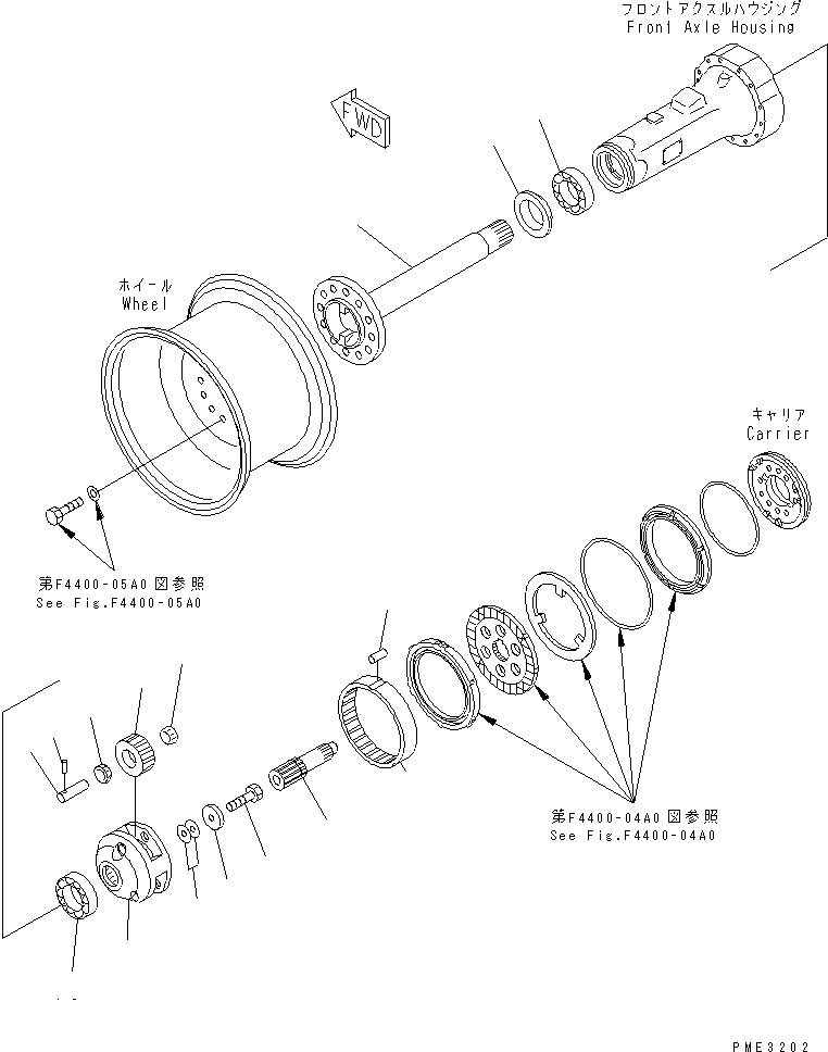 AXLE ASS'Y,FRONT (LIMITED SLIP DIFF.) 416-22-20030 KOMATSU