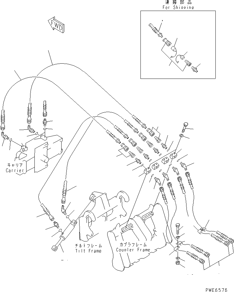 CYLINDER GROUP,TILT (707-00-X7330) KOMATSU