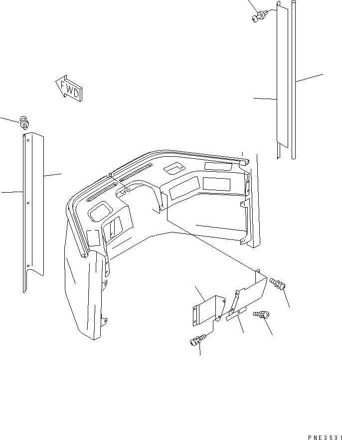 CAB ASS'Y,(WITH AIR CONDITIONER) (416-56-21410) KOMATSU