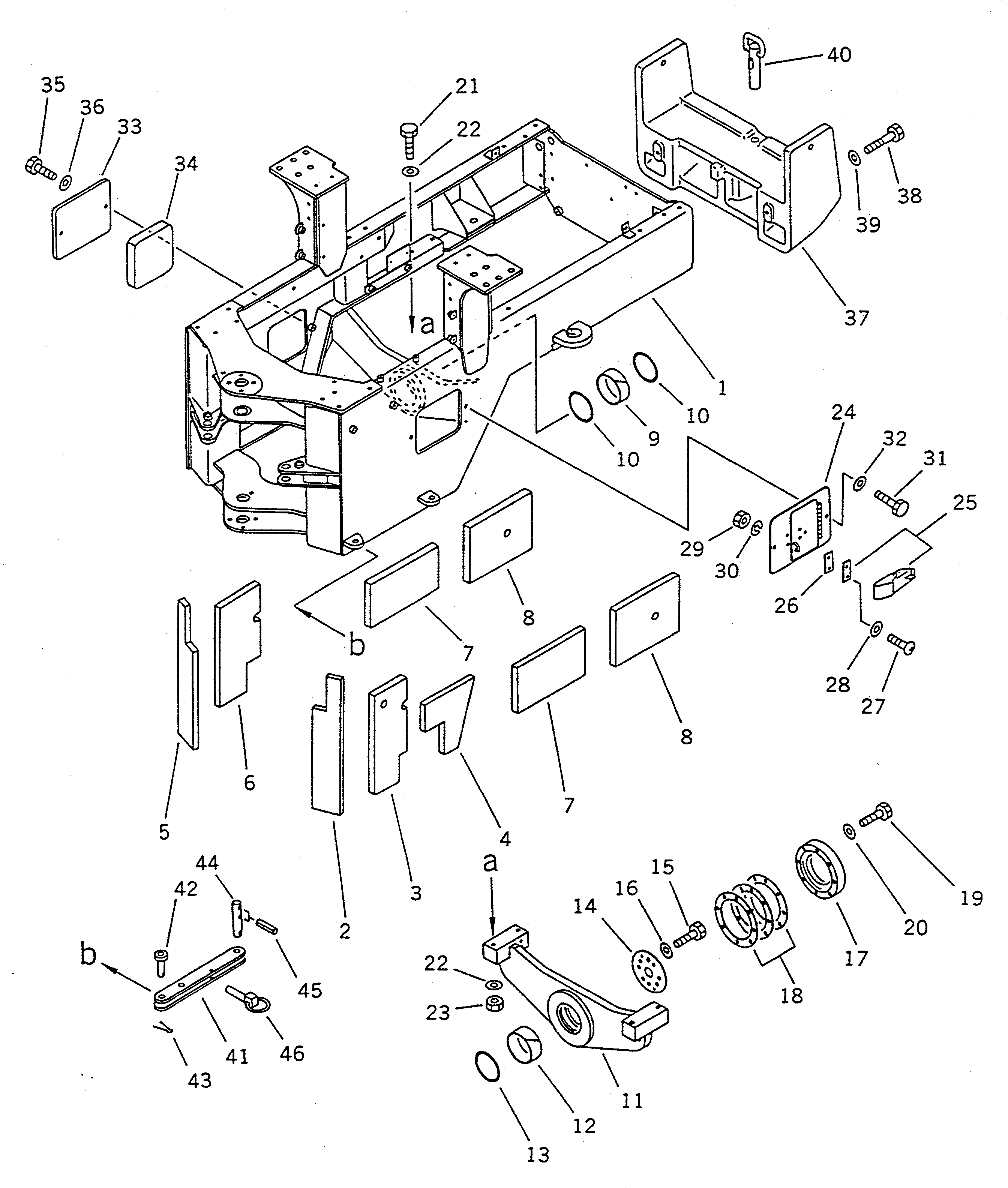 FRAME,REAR (MODIFIED PART) 416-Z97-1610 KOMATSU