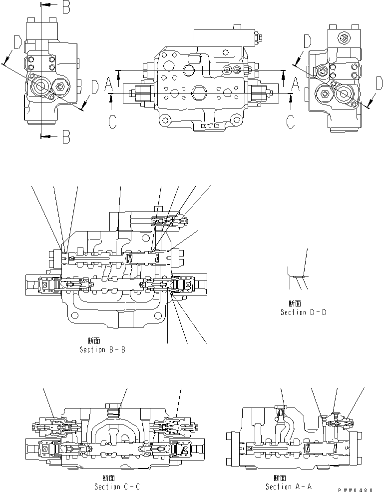 VALVE ASS'Y,STEERING DEMAND R.H. 42C-64-15210 KOMATSU