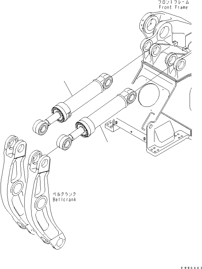 CYLINDER ASS'Y,DUMP R.H. (707-01-03742) KOMATSU