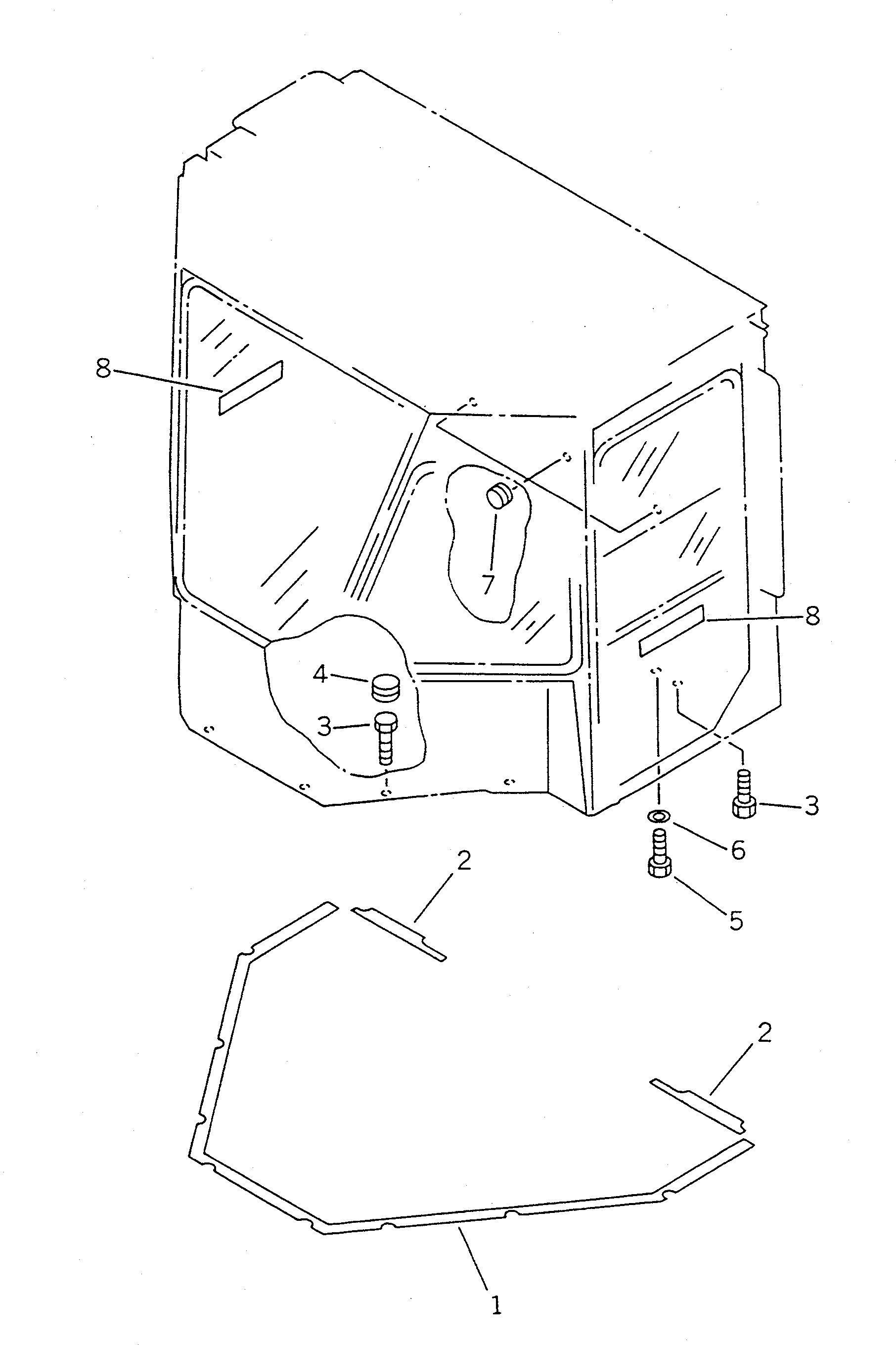 OPERATOR'S CAB ASS'Y,(FOR 2-LAMP TYPE) 418-923-1001 KOMATSU