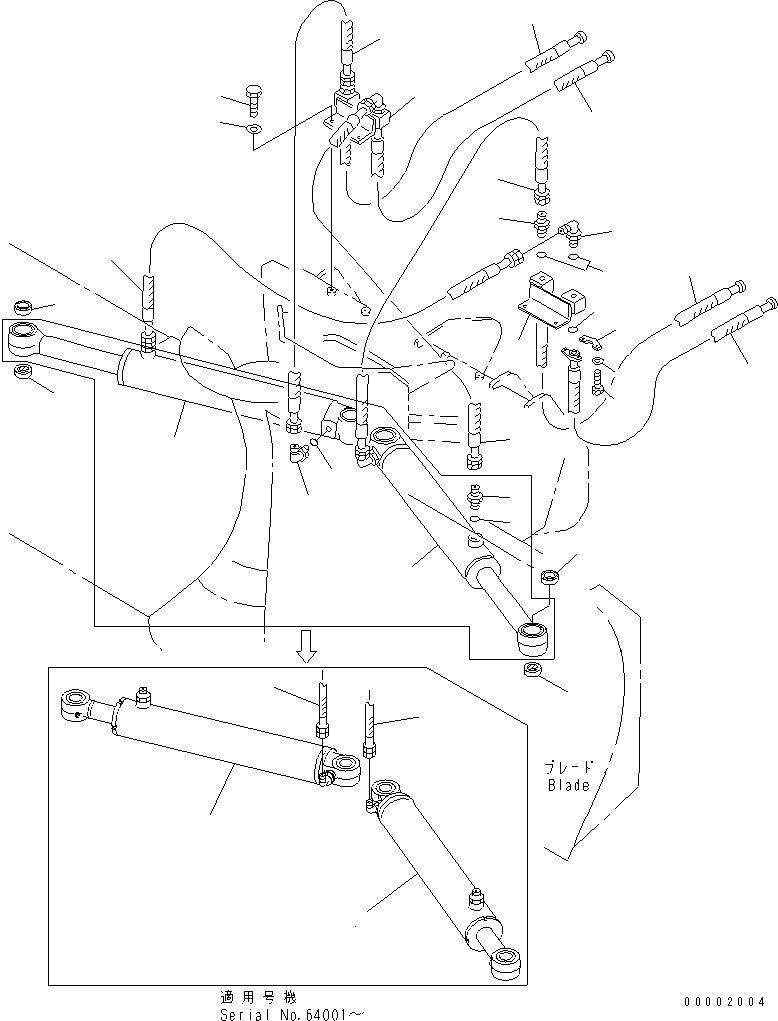 CYLINDER GROUP,BLADE¤ L.H. (707-00-X7640) KOMATSU