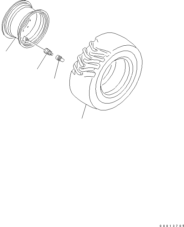 RIM AND TIRE ASS'Y 362-X01-4150 KOMATSU