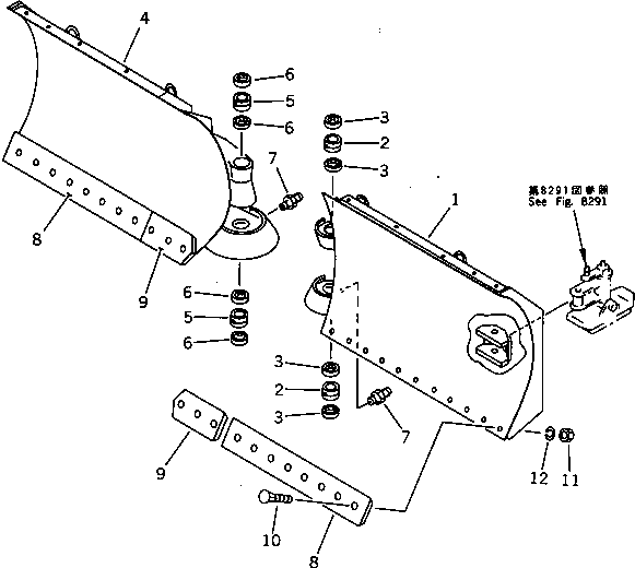 BLADE,L.H. 419-866-1130 KOMATSU